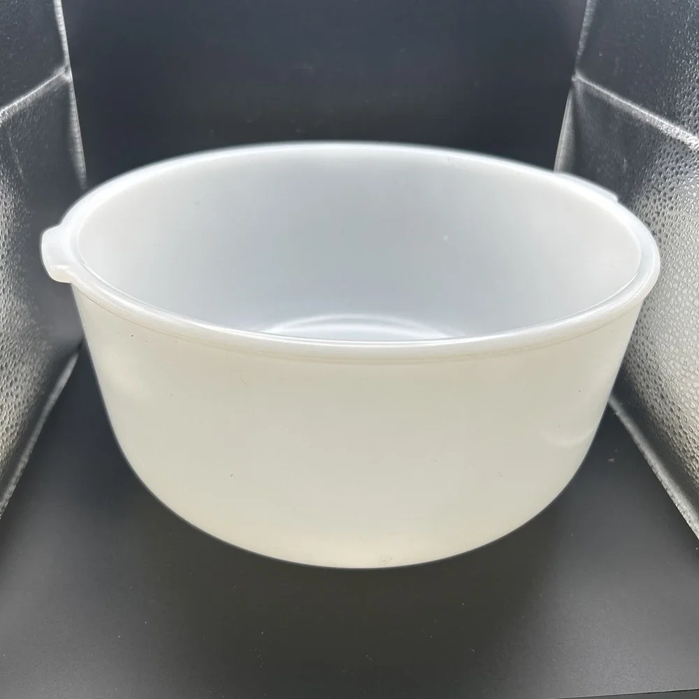 Vintage GLASBAKE Large White Milk Glass Mixing Bowl Made for SUNBEAM 19CJ